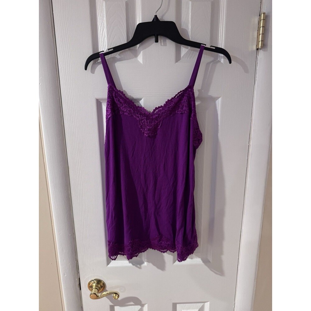 Lane Bryant Women's Classic Cami Tank Top Layering Plus 14/16 Purple Lace - Picture 5 of 8